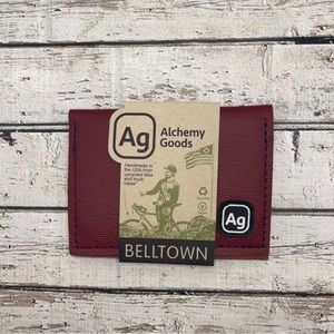 ALCHEMY GOODS BELLTOWN - MINIMALIST VEGAN LEATHER WALLET RED NEW